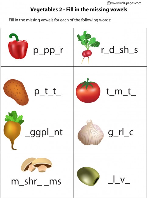 Vegetables - Fill In 2